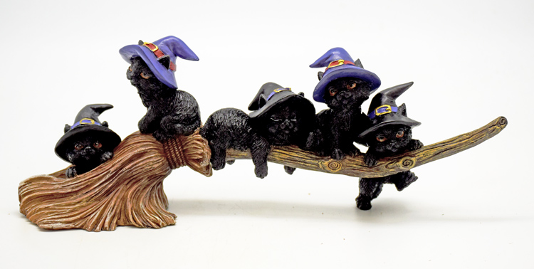 Magical Cats On Broom